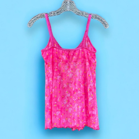 Vintage 1999 Lingerie Nightie Set Sheer Mesh Flutter Short Kawaii - Picture 2 of 5